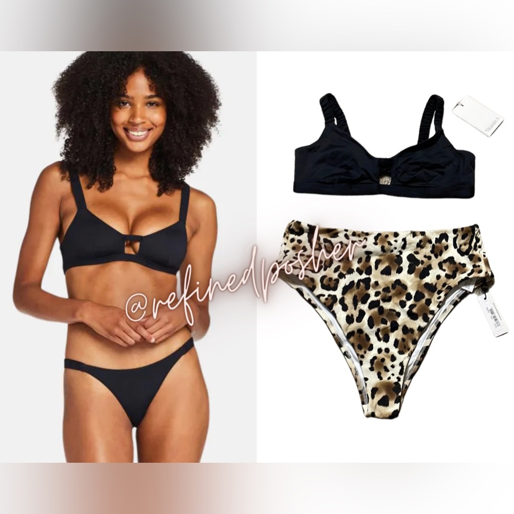 Vitamin A Lennon Bikini Top & California High-Waist Bottoms SET Small & XL NWT